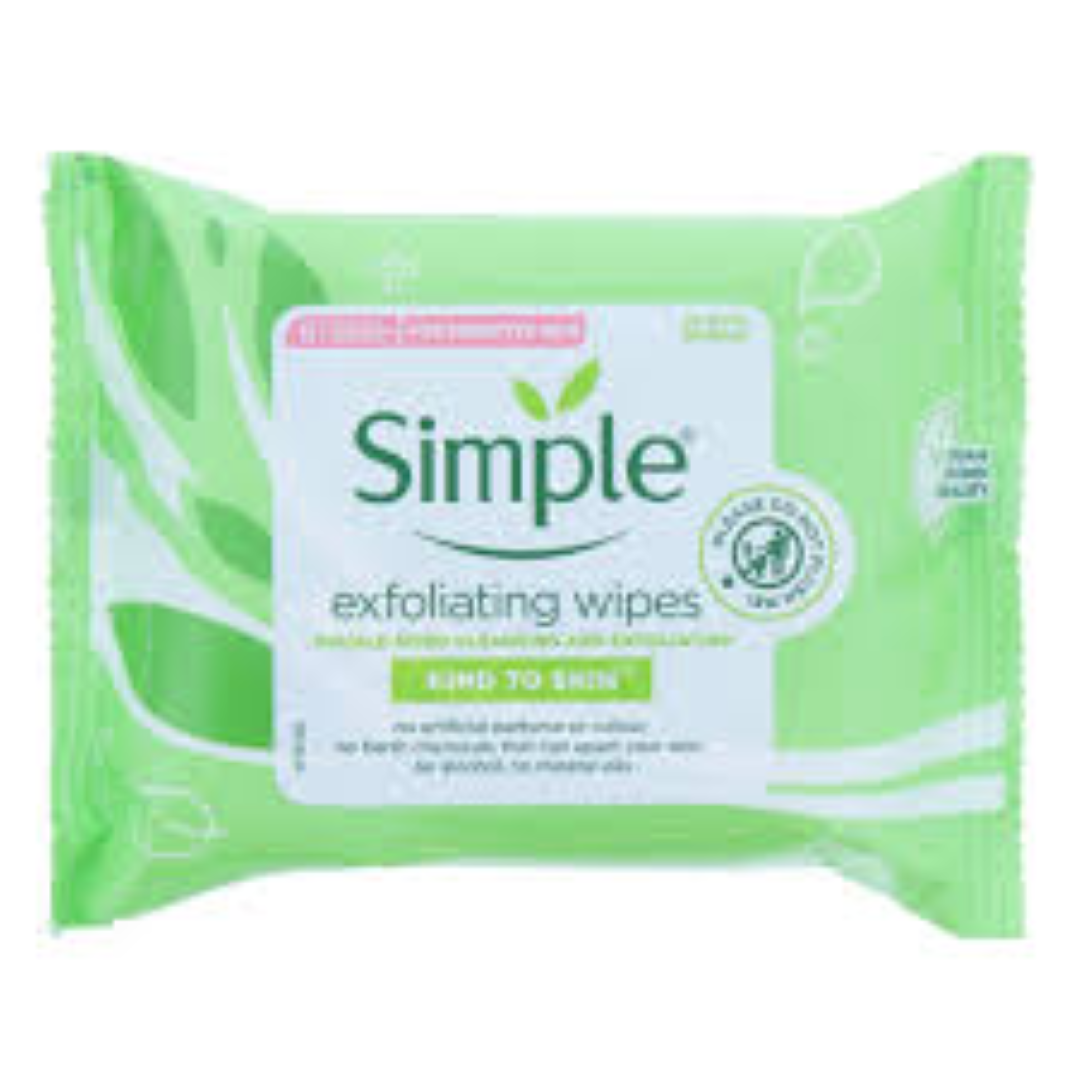 SIMPLE REVITALISING EXFOLIATING WIPES 25s